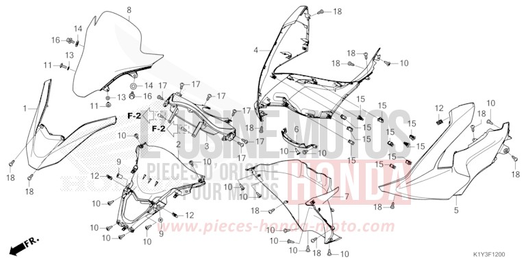 FRONT COVER for PCX 125 CANDY LUSTER RED (R368) from 2021